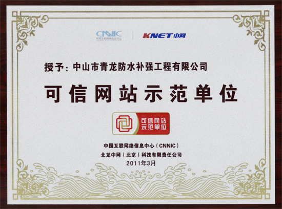 青龙公司官网通过可信网站示范单位认证(图1)